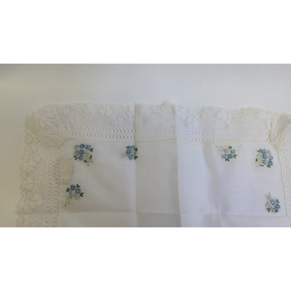 Vtg Embroidered Floral Cotton Hankie Handkerchief Switzerland RN15627 White Lace - Picture 3 of 13